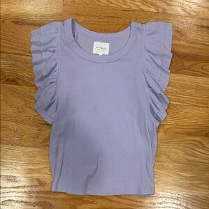 Sundays Lilac Ruffle Sleeve Top